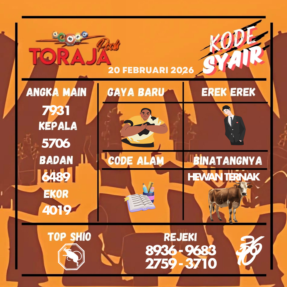 Kode Syair Toraja Pools Februari pools
