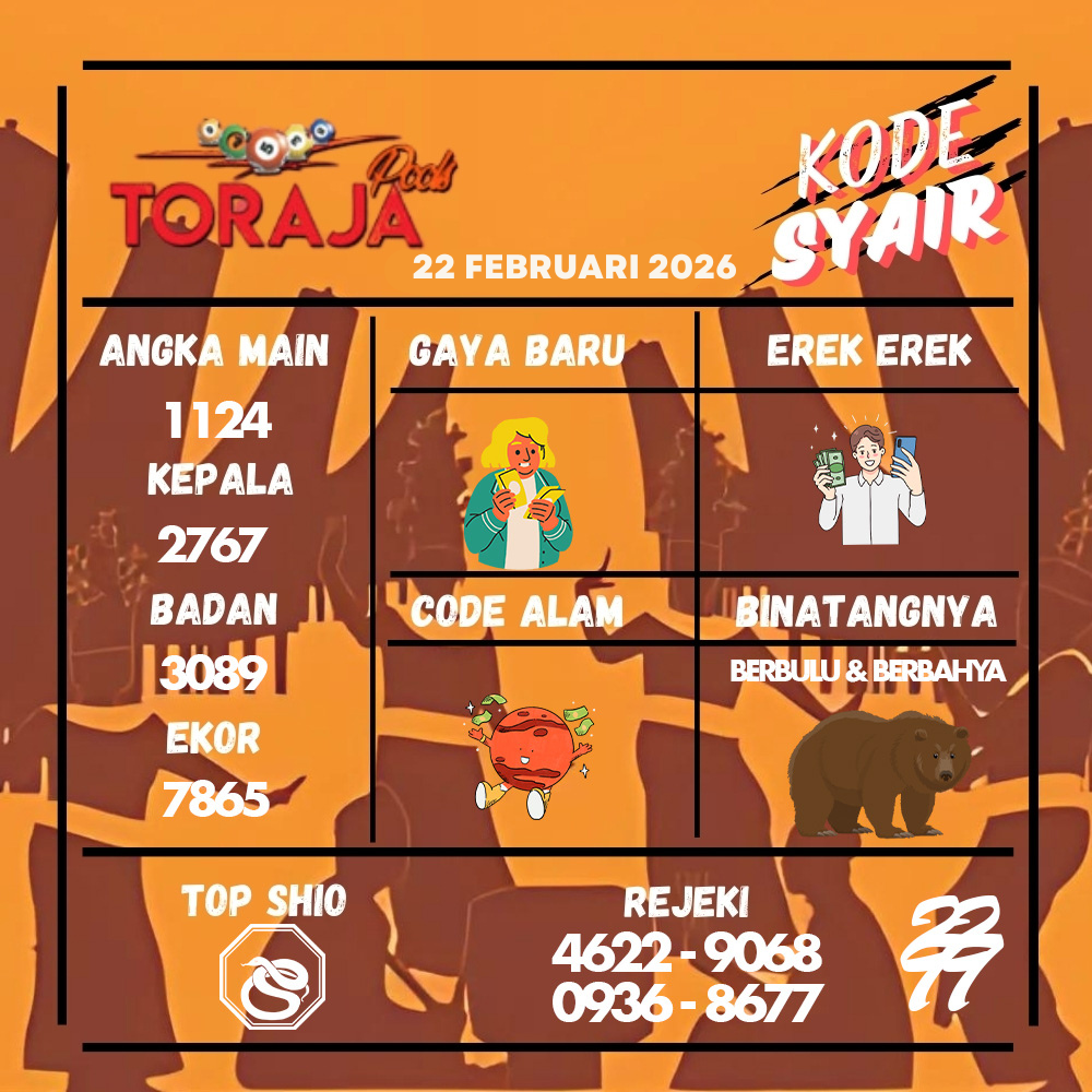 Kode Syair Toraja Pools Februari pools