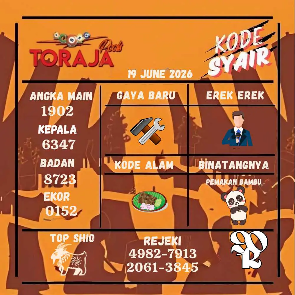 Kode Syair Toraja Pools Juni 2026
