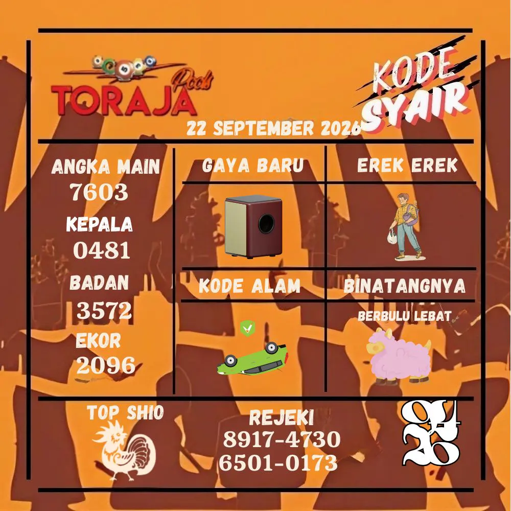 Kode Syair Toraja Pools September 2026