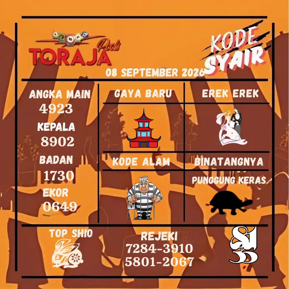 Kode Syair Toraja Pools September 2026
